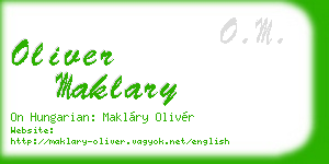 oliver maklary business card