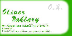oliver maklary business card